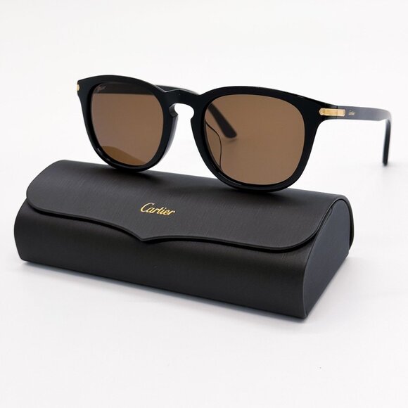 NEW CARTIER CT0011SA 001 BLACK UNISEX SUNGLASSES CARTIER main image 7
